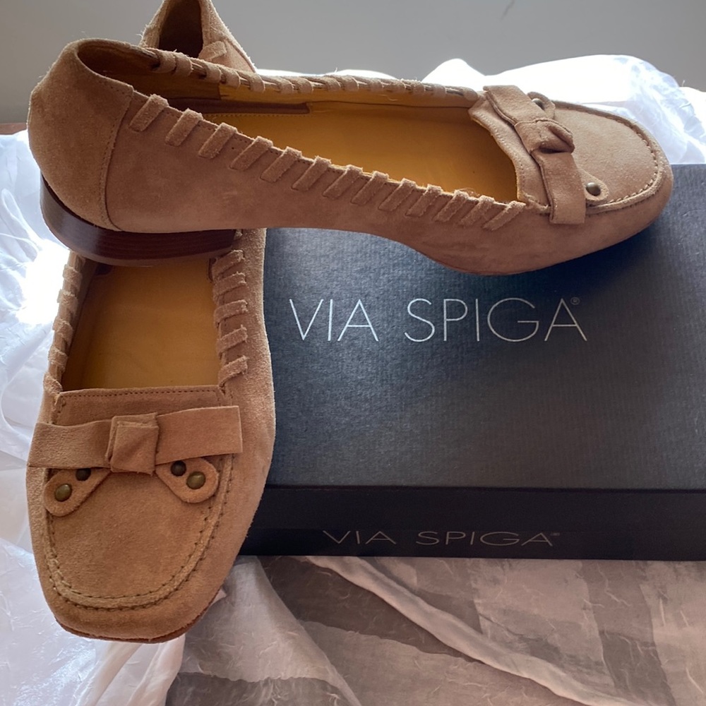 VIA  SPIGA SUEDE FLATS